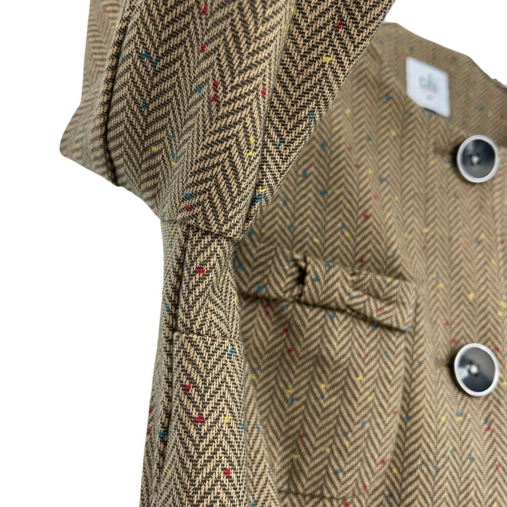 Cabi Tan Striped Herringbone Blazer Sz XSmall Bow Pockets Quiet Luxury Preppy - Picture 10 of 16
